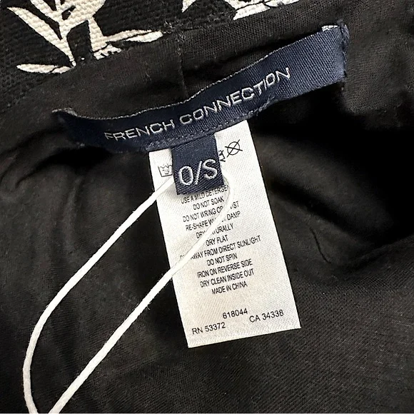 FRENCH CONNECTION | LEAF PRINT SUNHAT | Black & Ecru | NWT - Picture 6 of 12